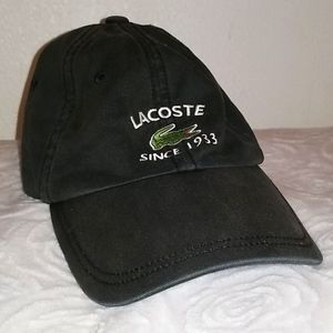 Distressed Black Lacoste Cap